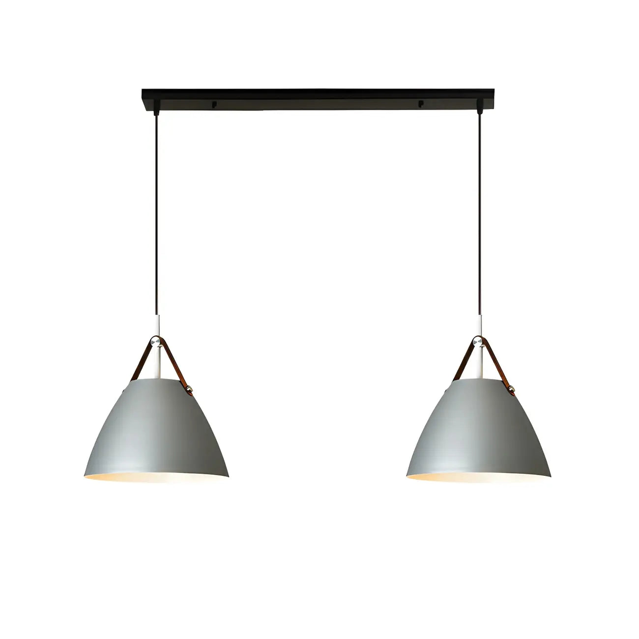 Suspension moderne en métal noir réglable pour îlot de cuisine