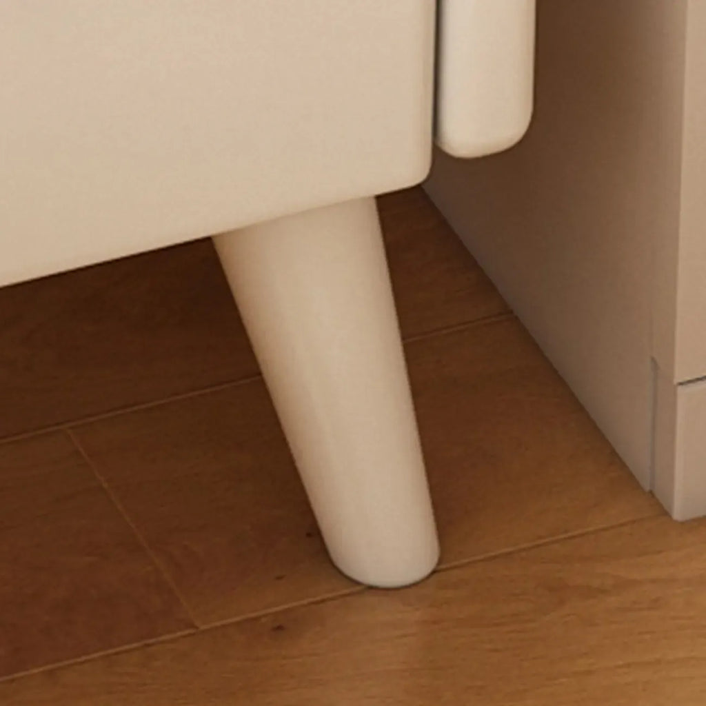 Tables de chevet étroites en bois blanc avec tiroirs