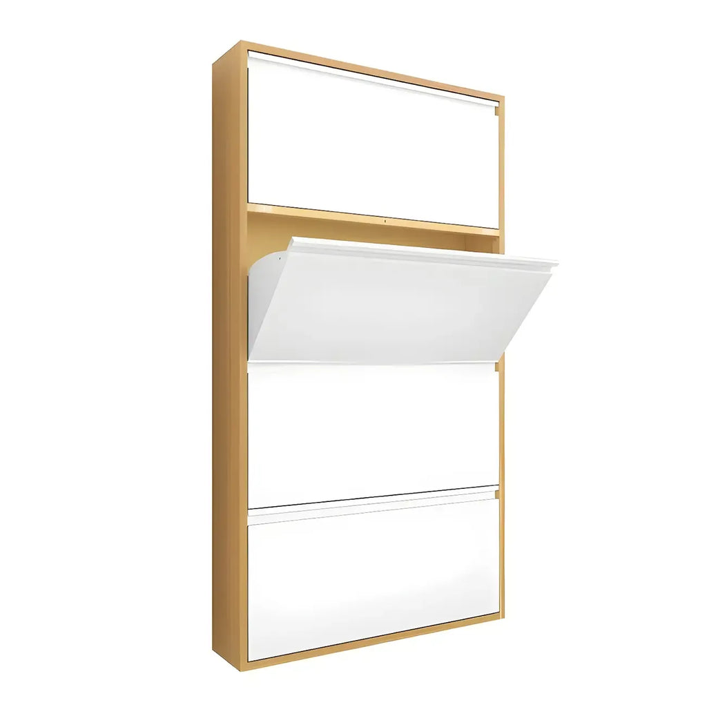 Armoire à chaussures murale en métal gris/blanc