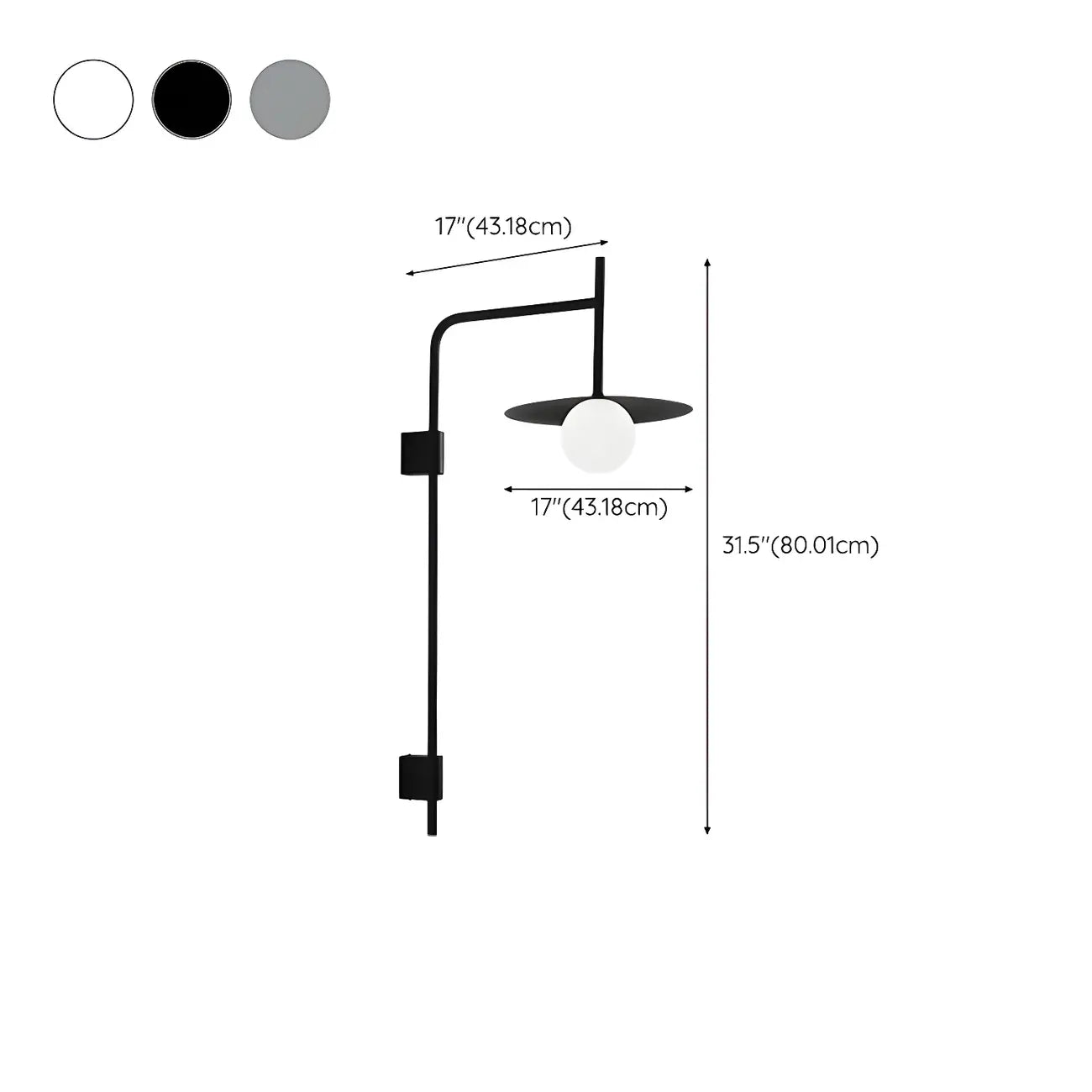 Applique murale industrielle en verre dépoli et métal noir