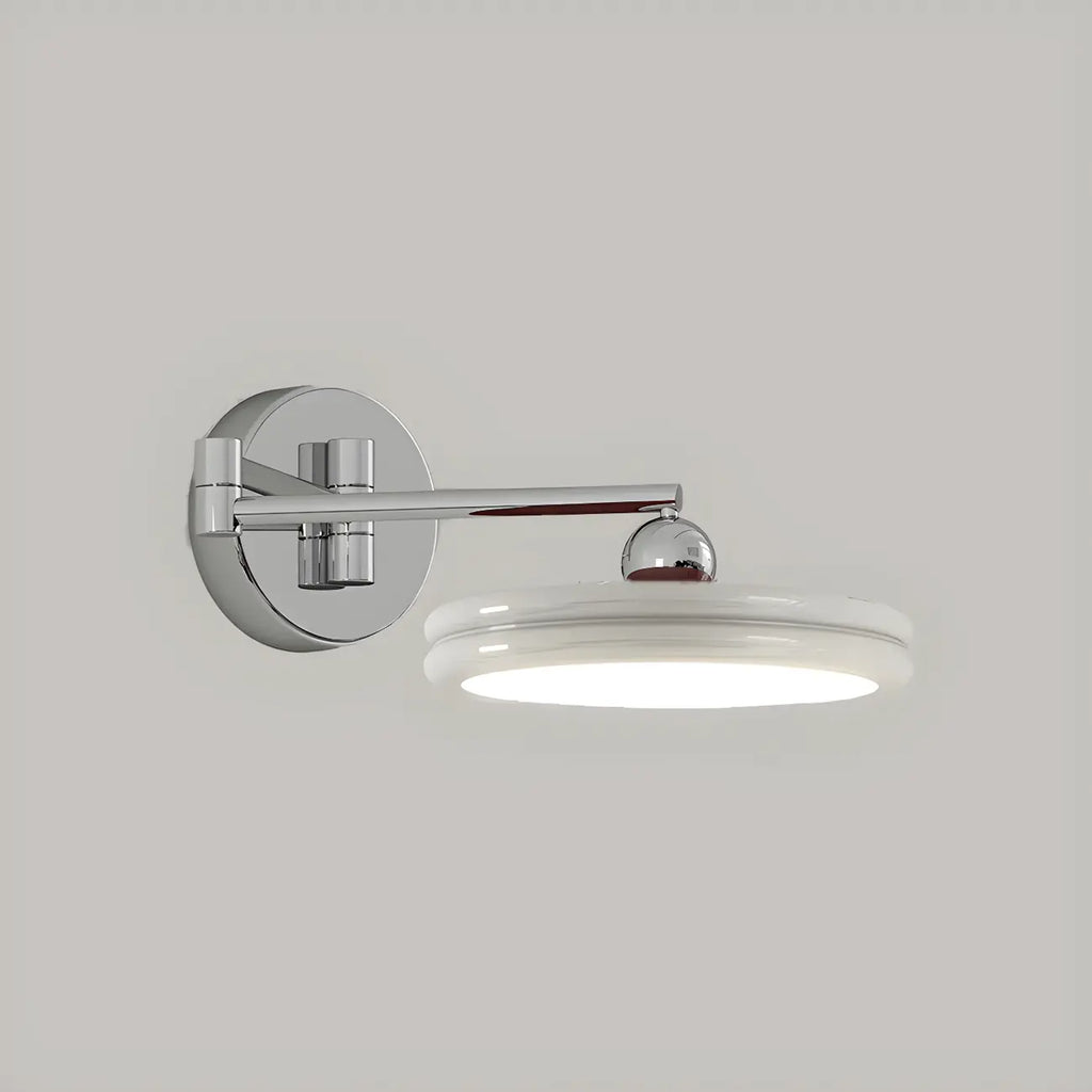 Applique murale LED ronde à bras articulé à 2 couches pour chambre