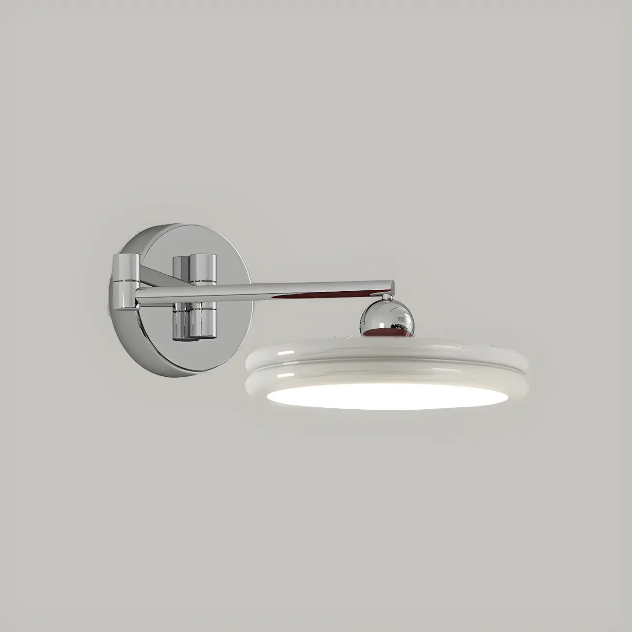 Applique murale LED ronde à bras articulé à 2 couches pour chambre