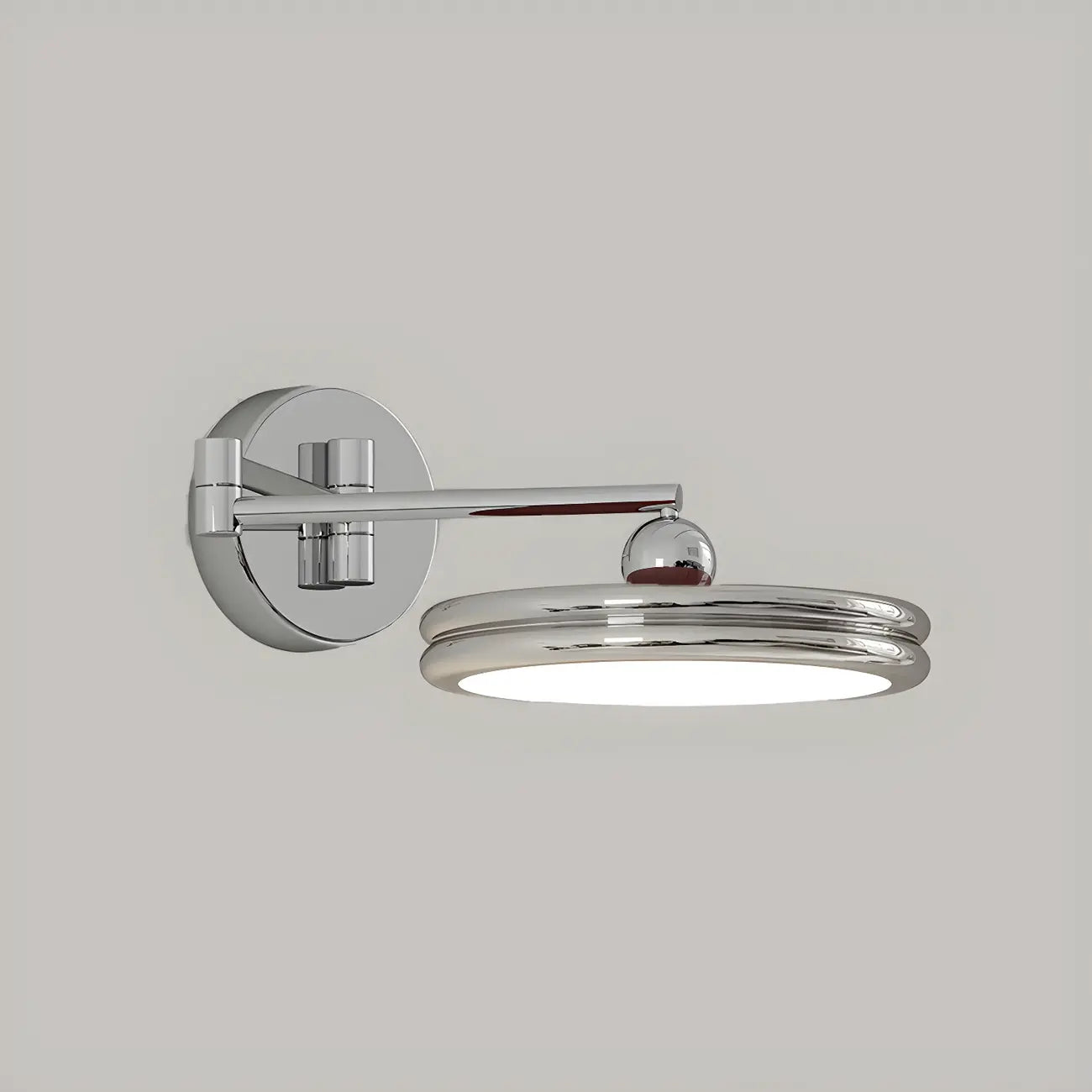 Applique murale LED ronde à bras articulé à 2 couches pour chambre