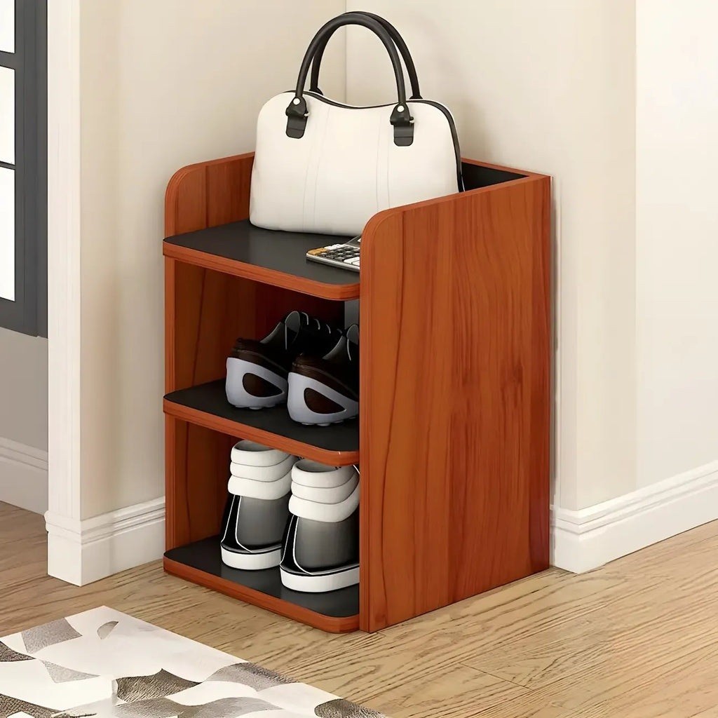 Étagère à chaussures ouverte moderne en bois blanc pour entrée