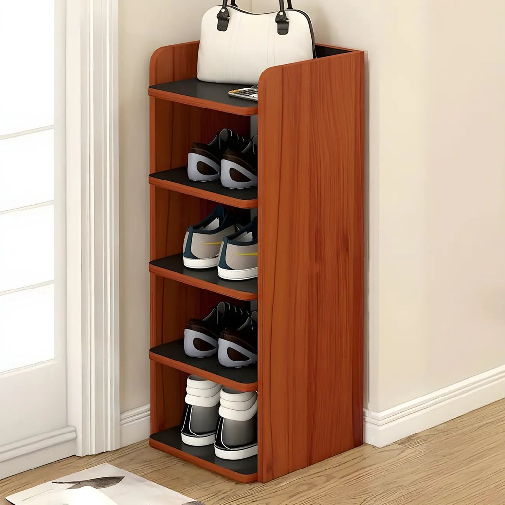Étagère à chaussures ouverte moderne en bois blanc pour entrée