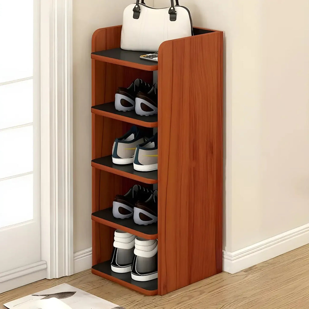 Étagère à chaussures ouverte moderne en bois blanc pour entrée