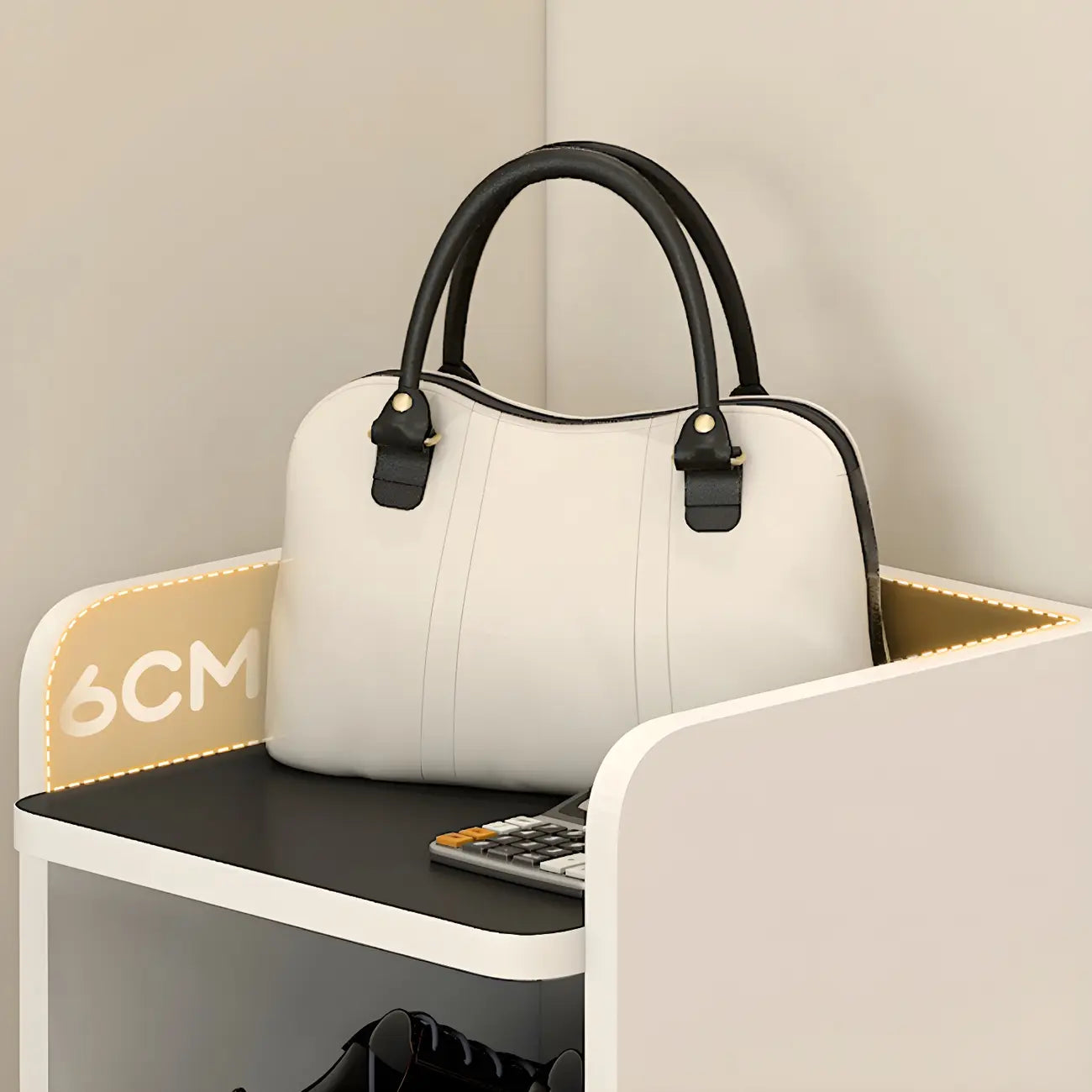 Étagère à chaussures ouverte moderne en bois blanc pour entrée