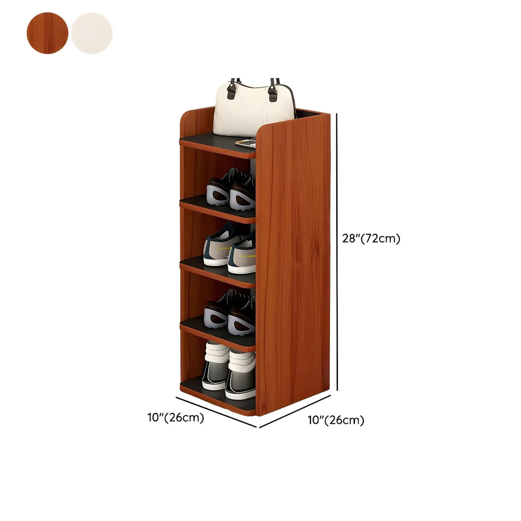 Étagère à chaussures ouverte moderne en bois blanc pour entrée