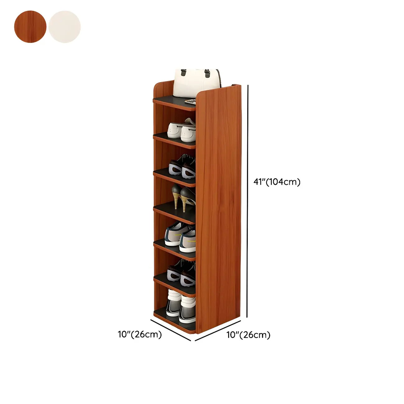 Étagère à chaussures ouverte moderne en bois blanc pour entrée