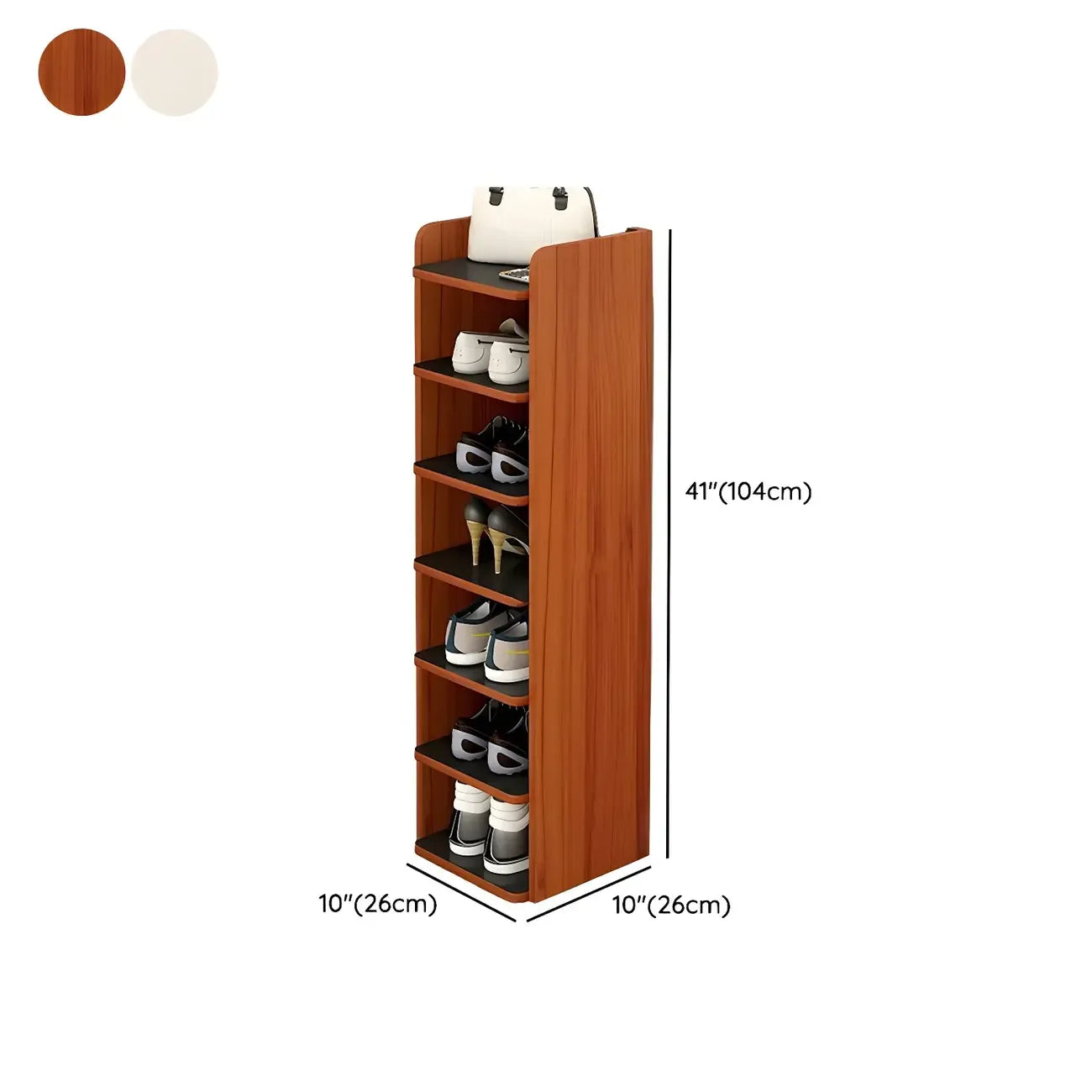 Étagère à chaussures ouverte moderne en bois blanc pour entrée