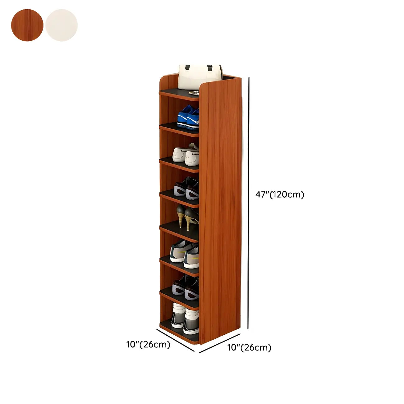 Étagère à chaussures ouverte moderne en bois blanc pour entrée