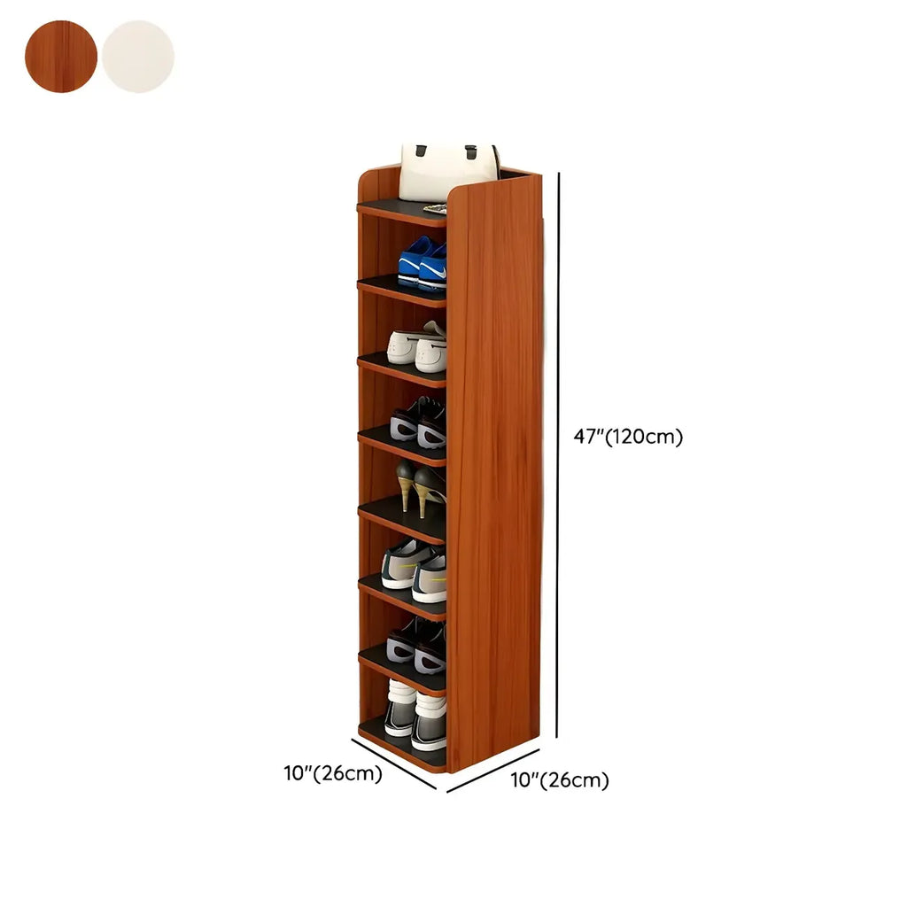 Étagère à chaussures ouverte moderne en bois blanc pour entrée