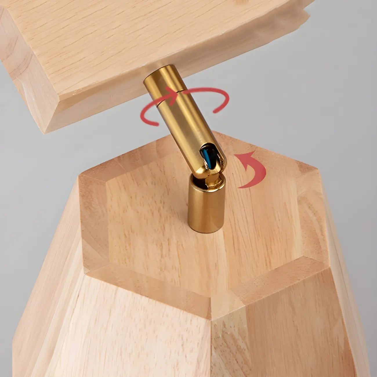 Spot sur rail semi-encastré réglable à 4 lampes en bois d'hévéa naturel