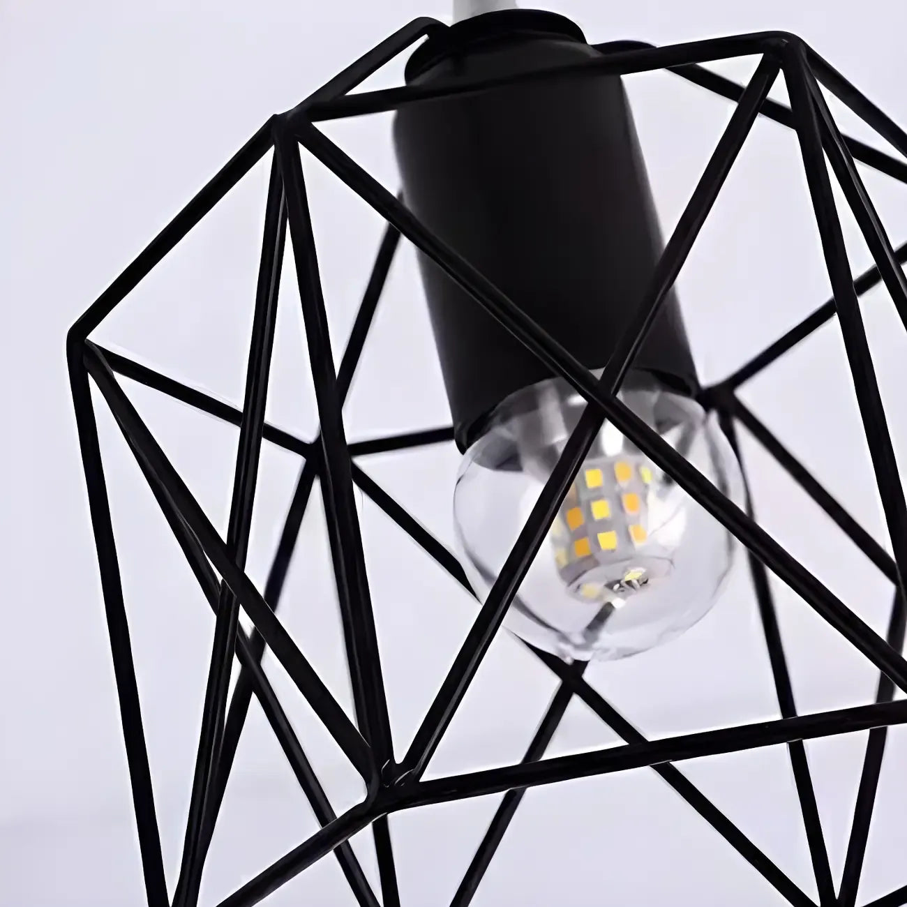 Plafonnier semi-encastré industriel géométrique en métal doré