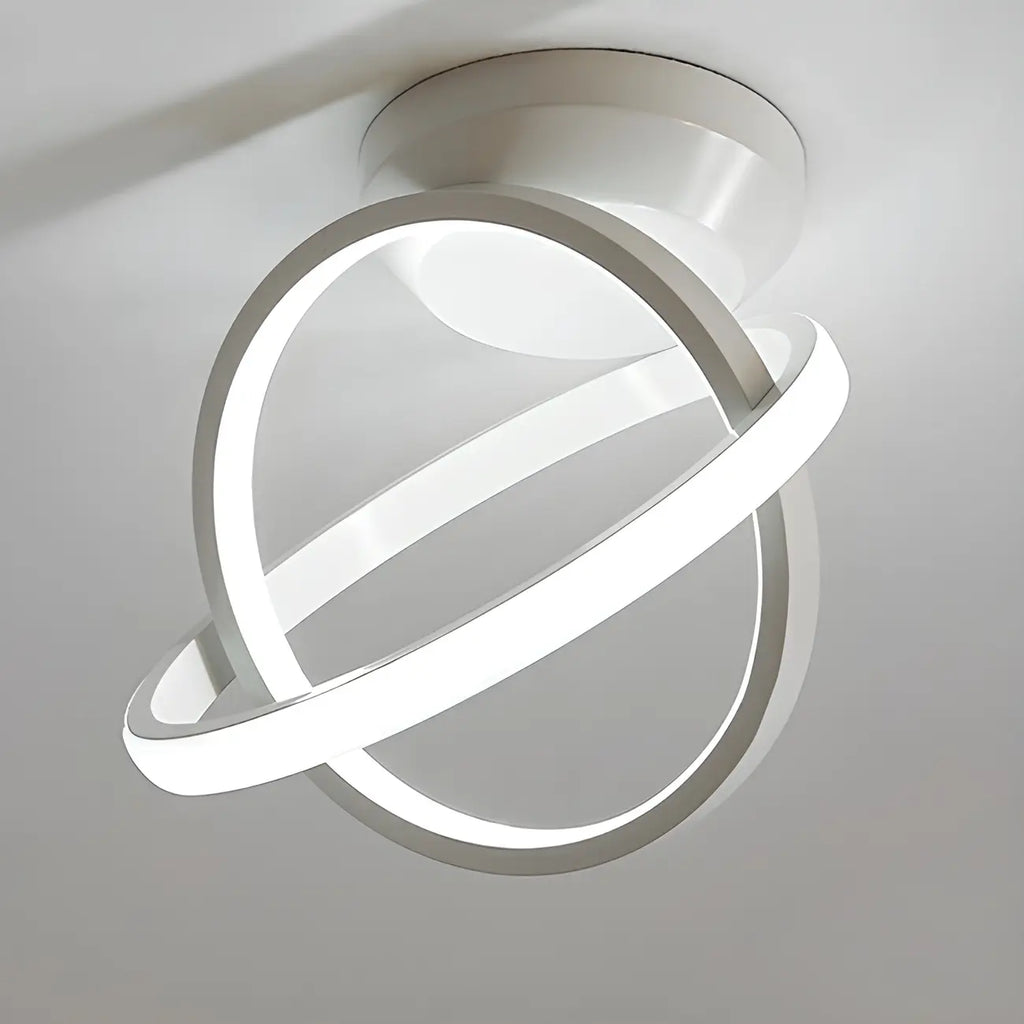 Mini plafonnier LED semi-encastré à intensité variable pour couloir avec anneau croisé