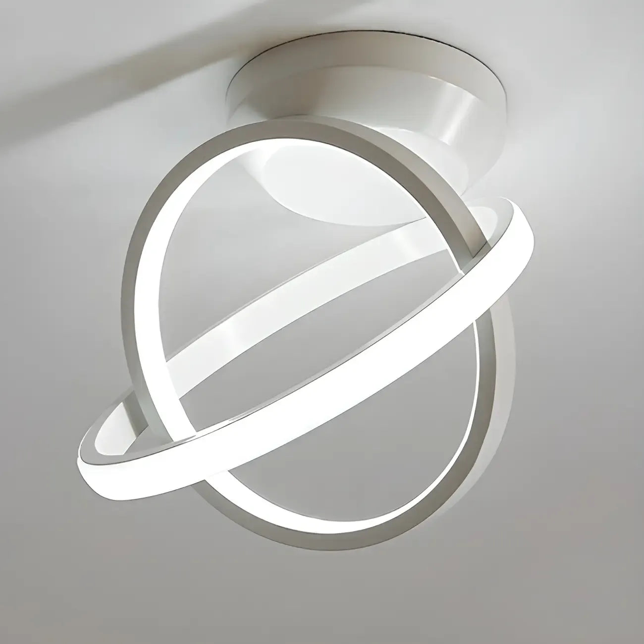 Mini plafonnier LED semi-encastré à intensité variable pour couloir avec anneau croisé