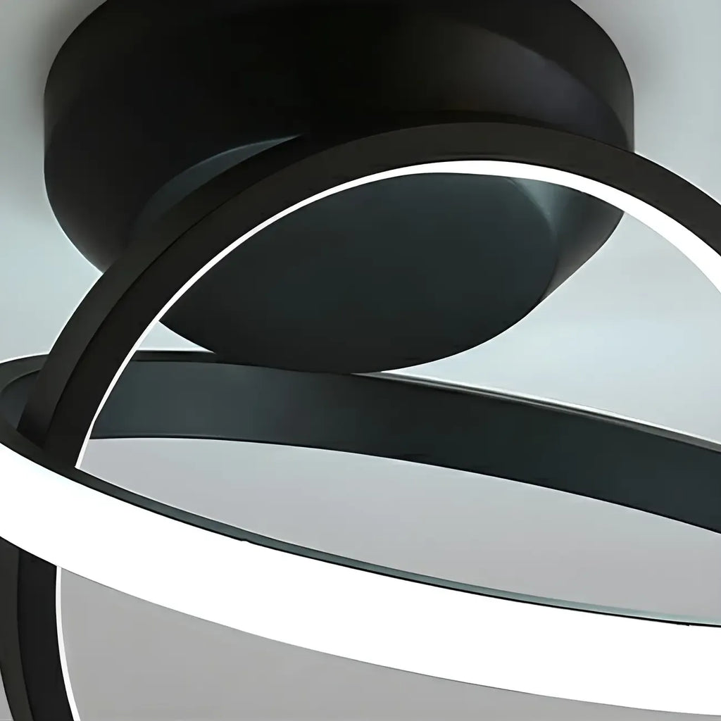 Mini plafonnier LED semi-encastré à intensité variable pour couloir avec anneau croisé