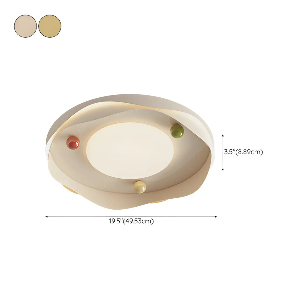 Plafonnier LED rond blanc chic à intensité variable