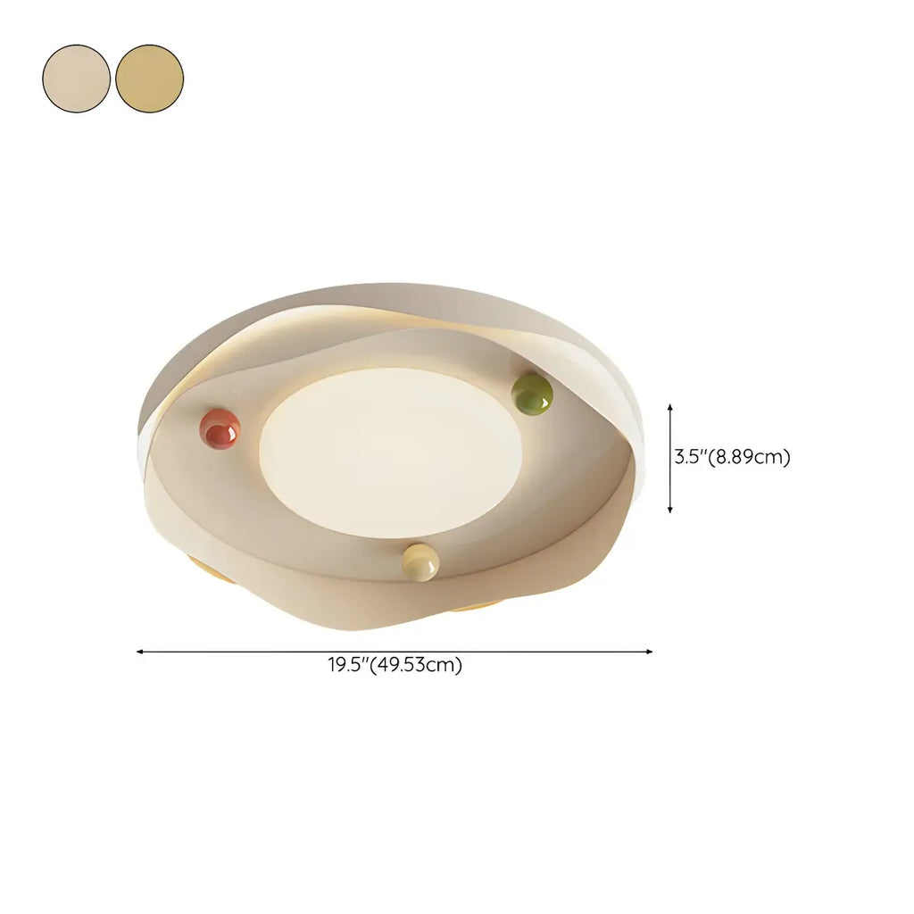 Plafonnier LED rond blanc chic à intensité variable