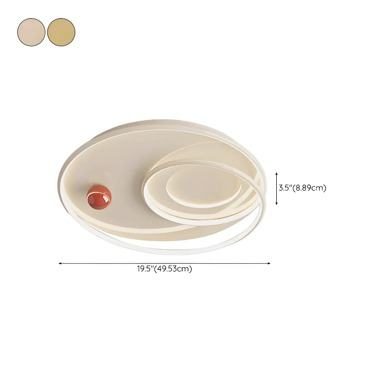 Plafonnier LED rond blanc chic à intensité variable