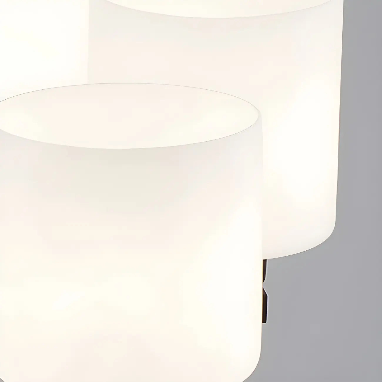 Plafonnier semi-encastré moderne cylindrique en métal et verre dépoli