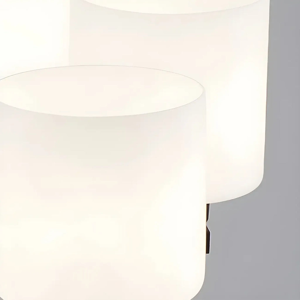 Plafonnier semi-encastré moderne cylindrique en métal et verre dépoli