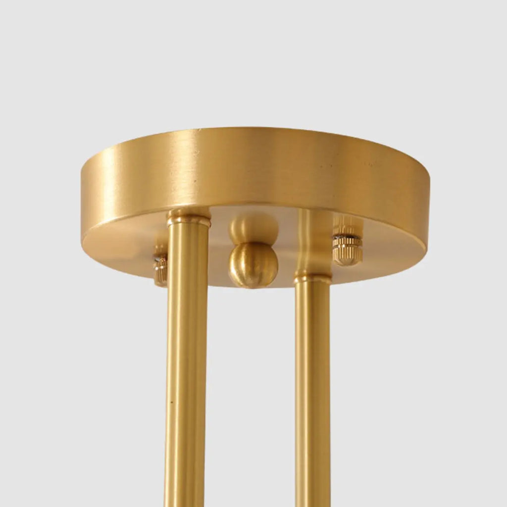 Plafonnier semi-encastré moderne en verre et globe doré à boucle