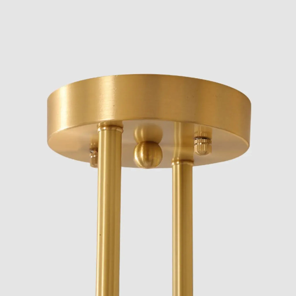 Plafonnier semi-encastré moderne en verre et globe doré à boucle