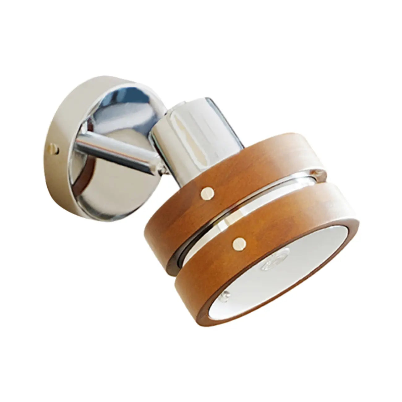 Applique murale contemporaine en noyer chromé