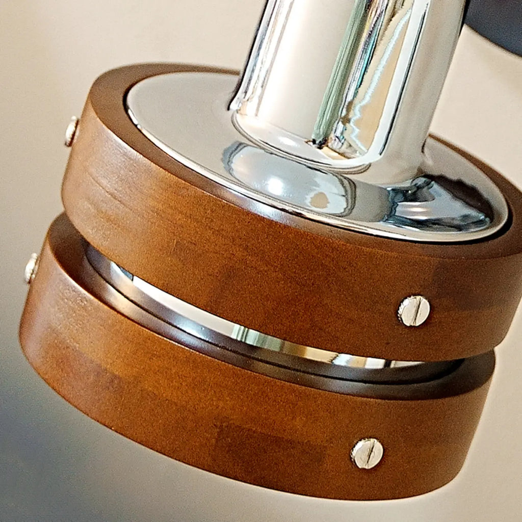 Applique murale contemporaine en noyer chromé