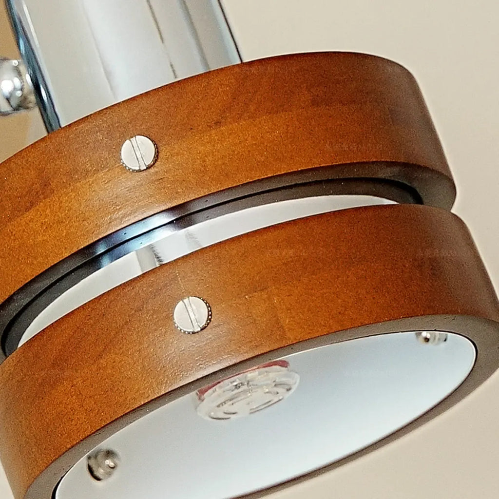 Applique murale contemporaine en noyer chromé