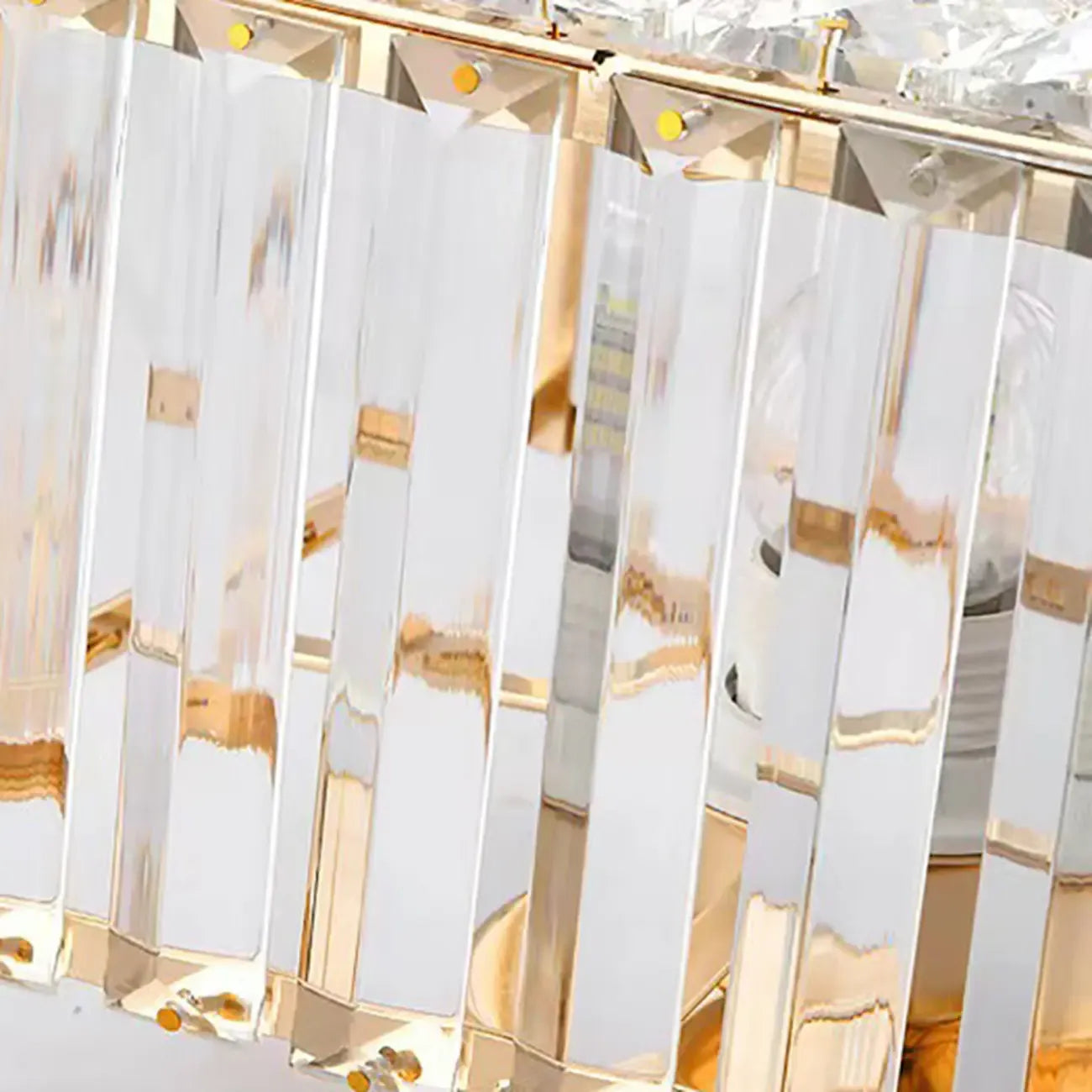 Plafonnier semi-encastré carré en cristal doré moderne