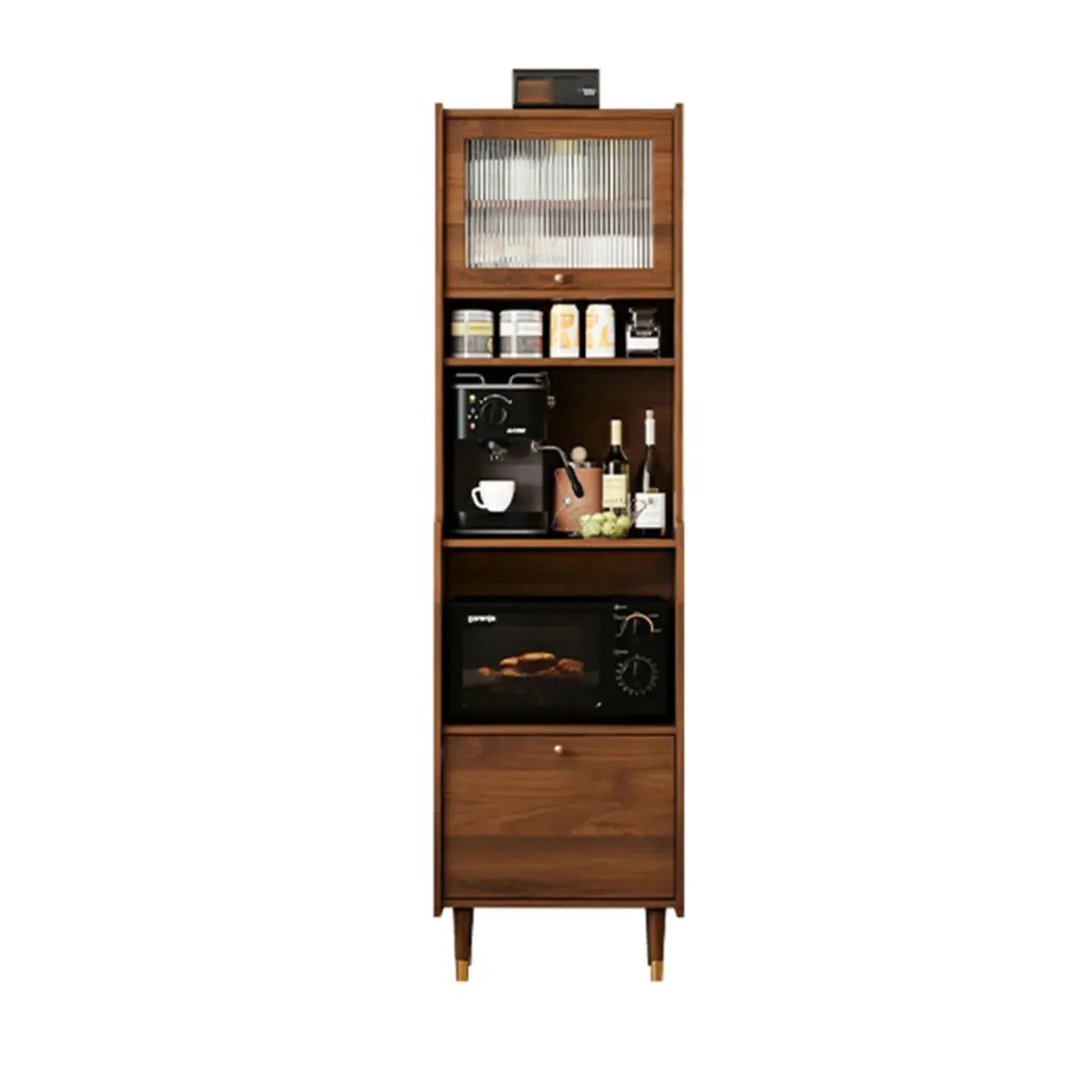 Armoire de rangement multifonctionnelle moderne en bois noir mat