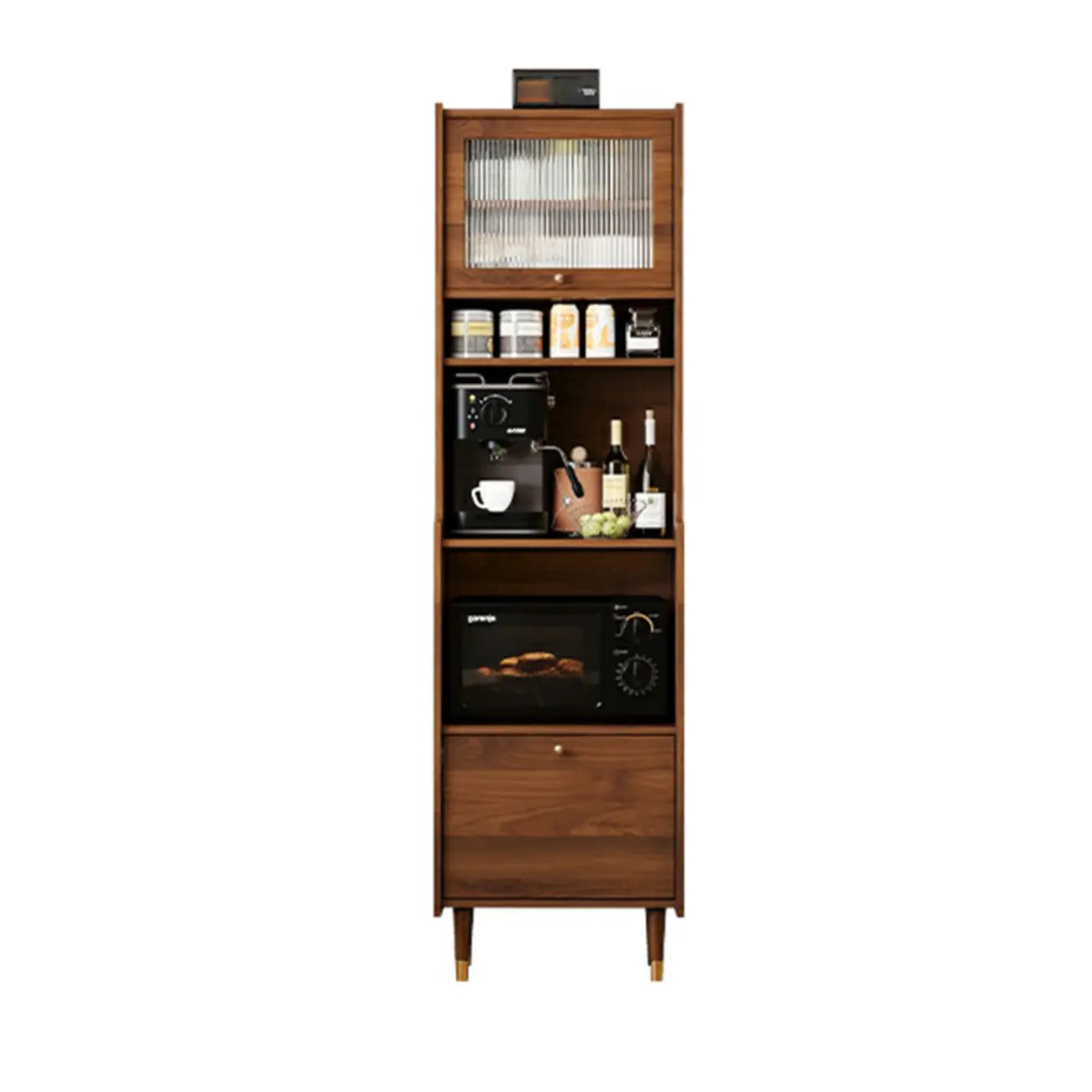 Armoire de rangement multifonctionnelle moderne en bois noir mat