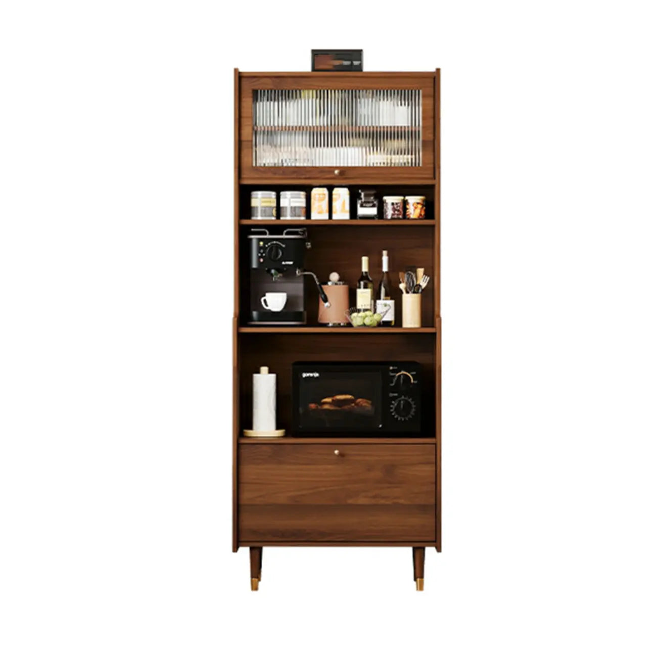 Armoire de rangement multifonctionnelle moderne en bois noir mat