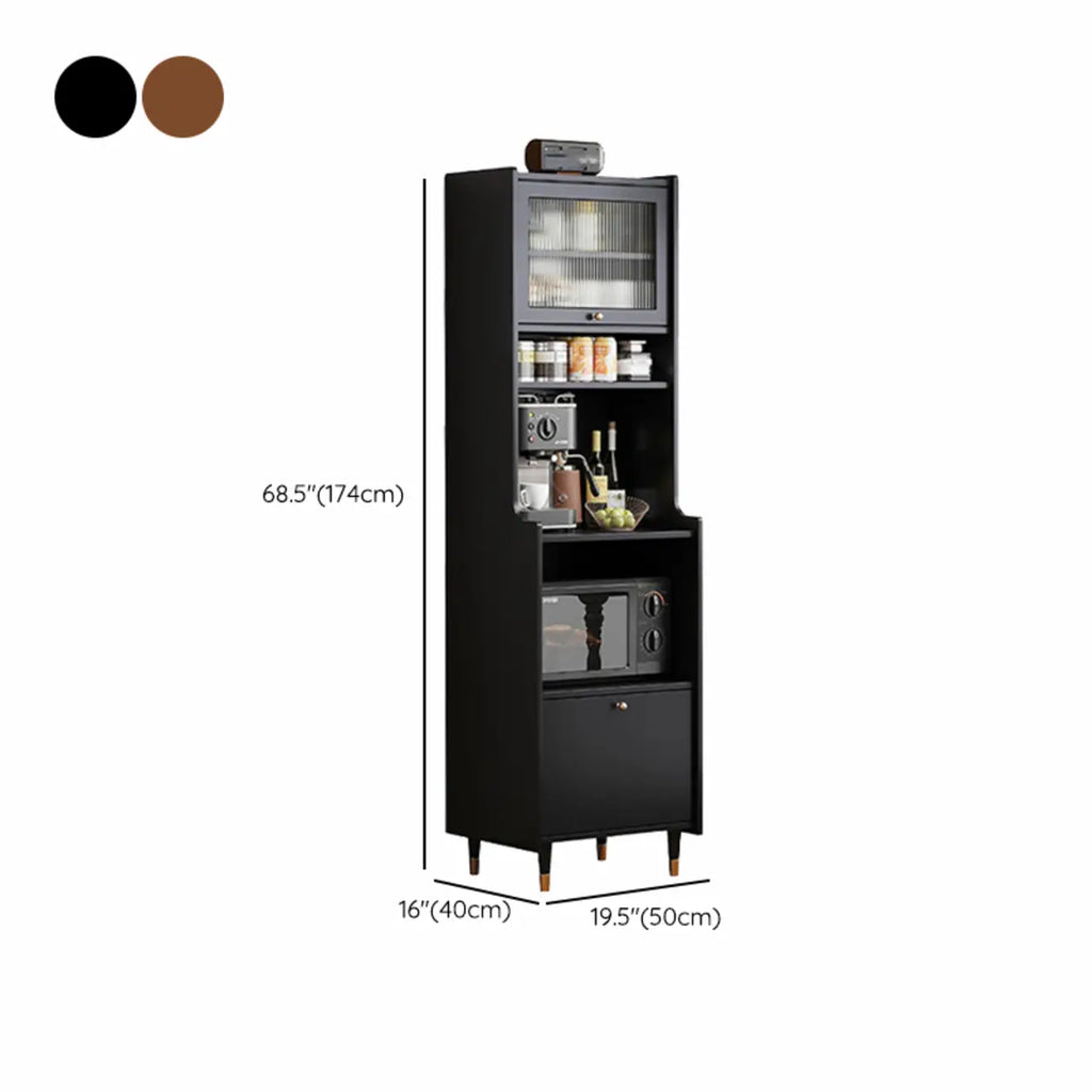 Armoire de rangement multifonctionnelle moderne en bois noir mat