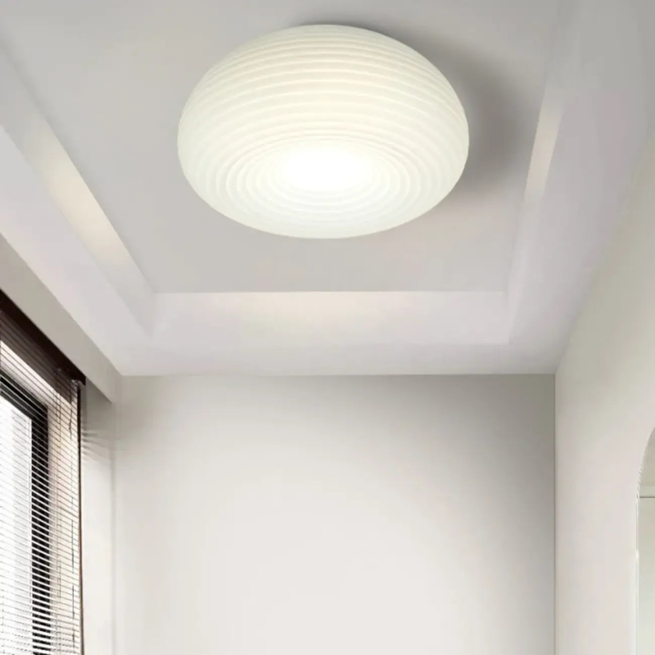 Plafonnier moderne rond plissé pour salon