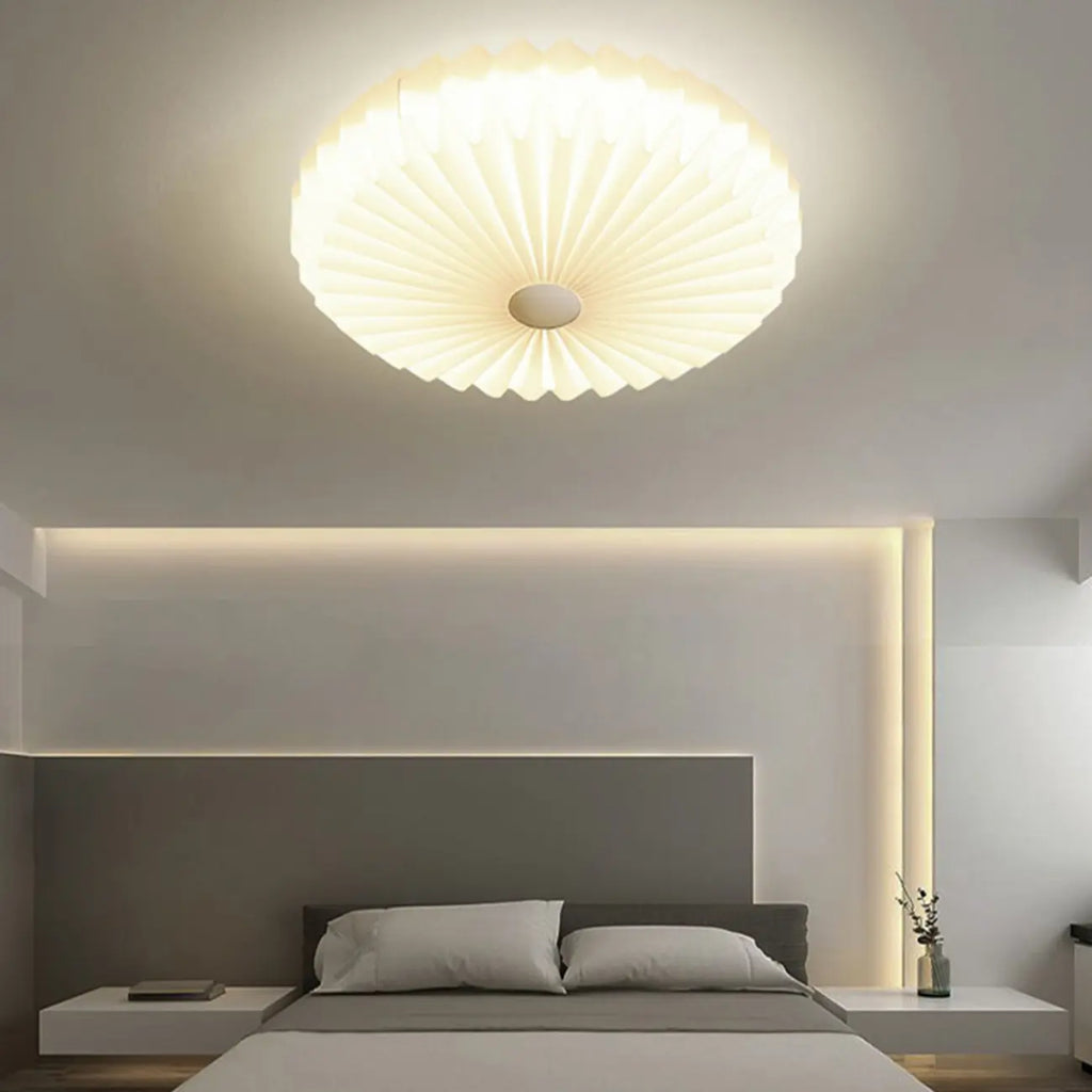 Plafonnier moderne rond plissé pour salon