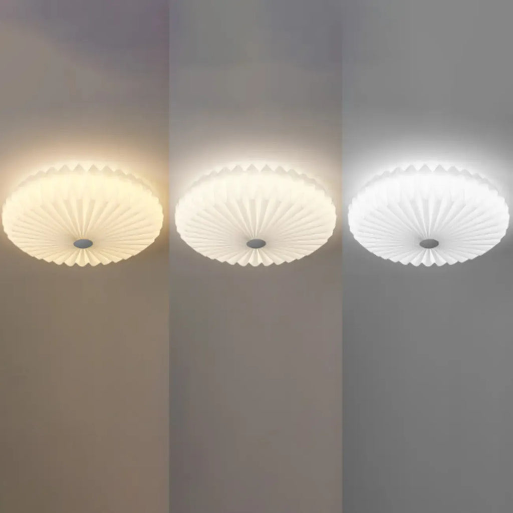 Plafonnier moderne rond plissé pour salon