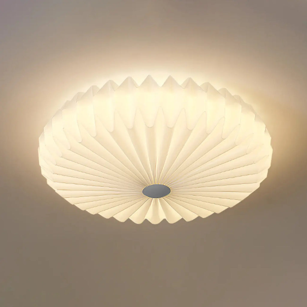 Plafonnier moderne rond plissé pour salon