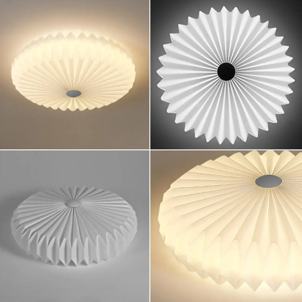 Plafonnier moderne rond plissé pour salon