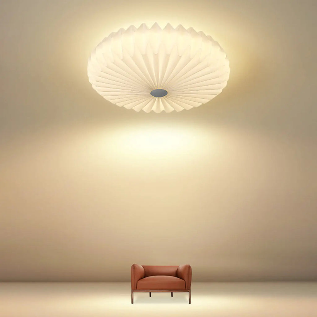 Plafonnier moderne rond plissé pour salon