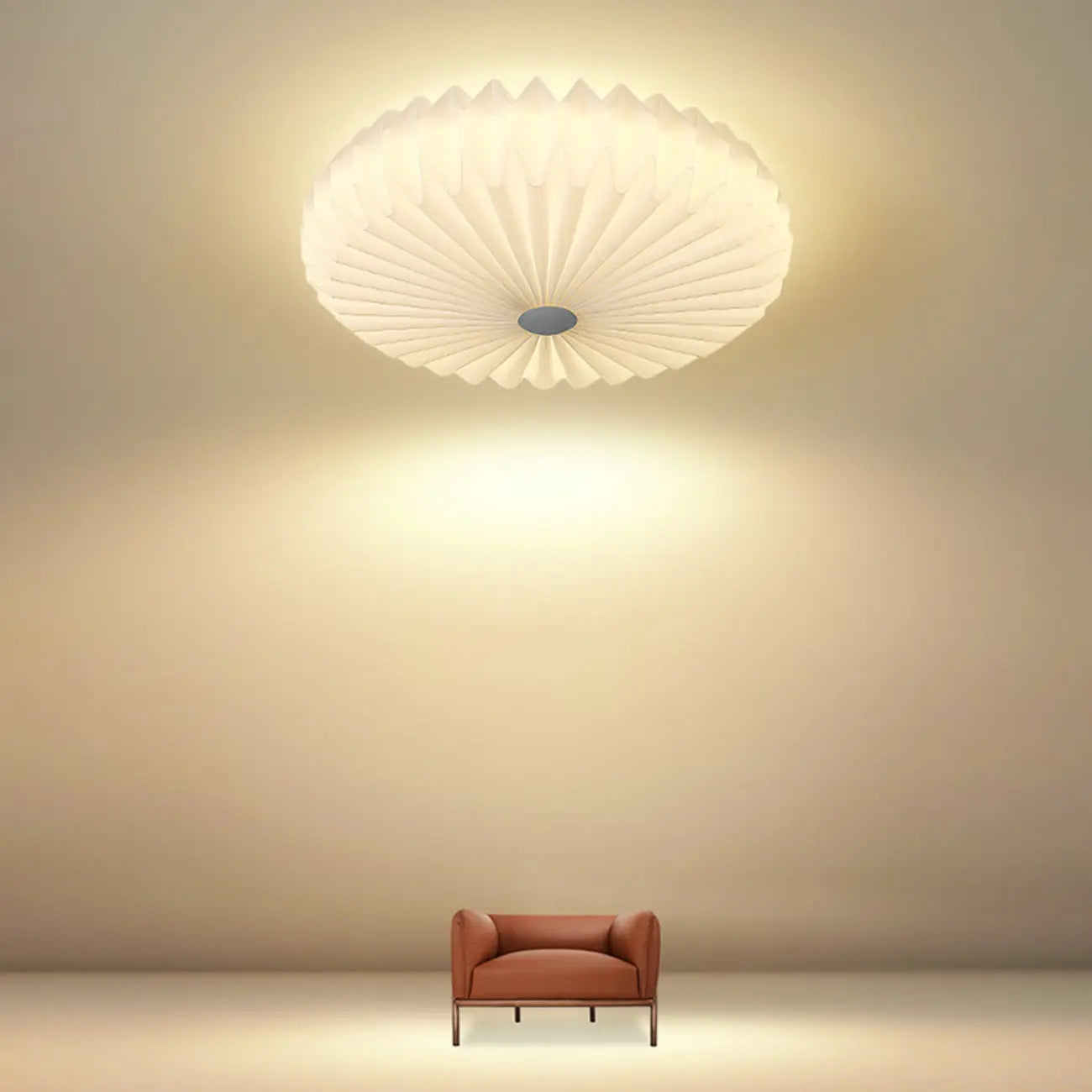 Plafonnier moderne rond plissé pour salon