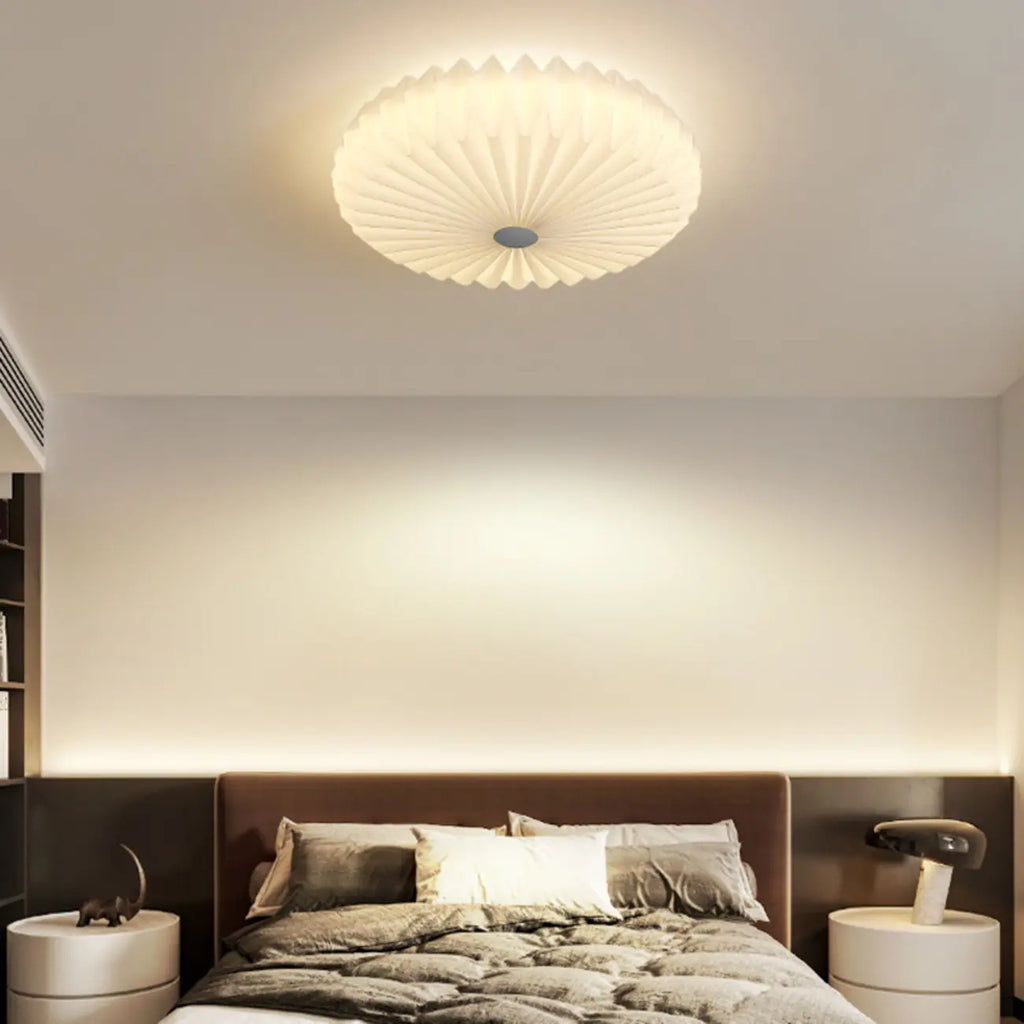 Plafonnier moderne rond plissé pour salon