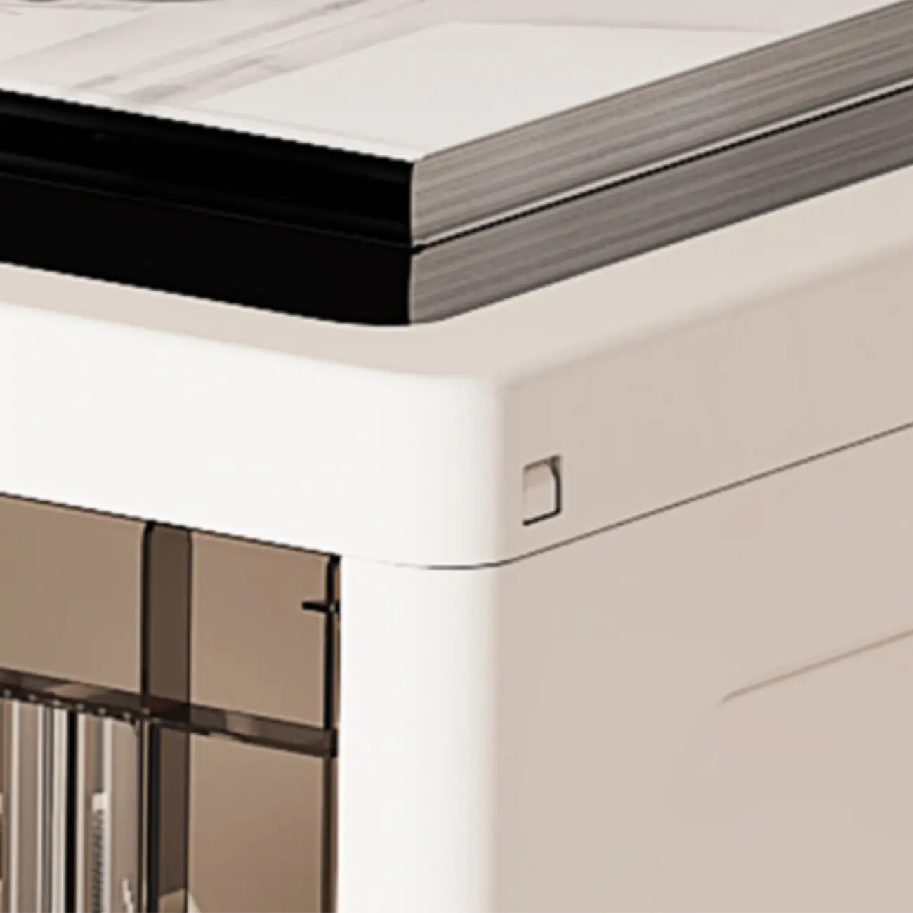 Meuble à chaussures blanc en plastique à façade rabattable avec roulettes pour couloir