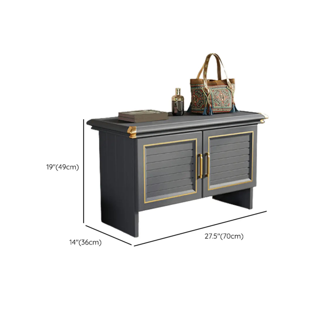 Banc de rangement à chaussures en métal gris rustique pour entrée