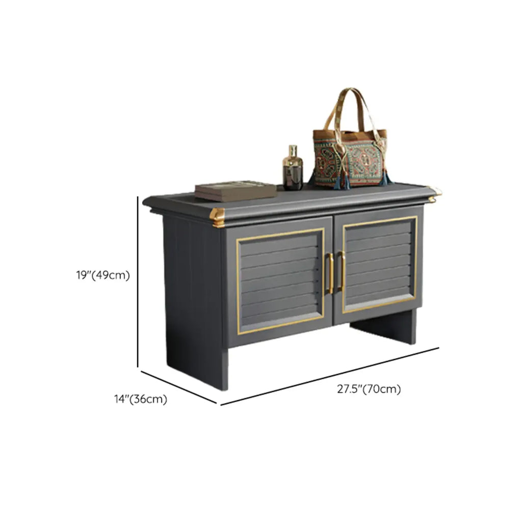 Banc de rangement à chaussures en métal gris rustique pour entrée