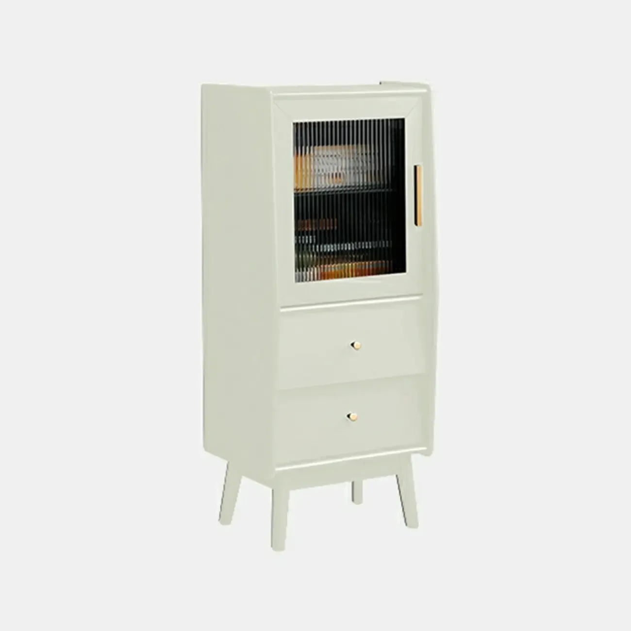 Armoire de rangement moderne en pin gris et verre pour salon