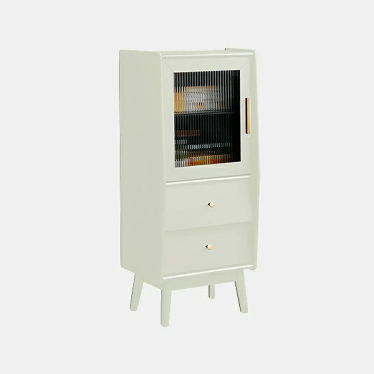 Armoire de rangement moderne en pin gris et verre pour salon