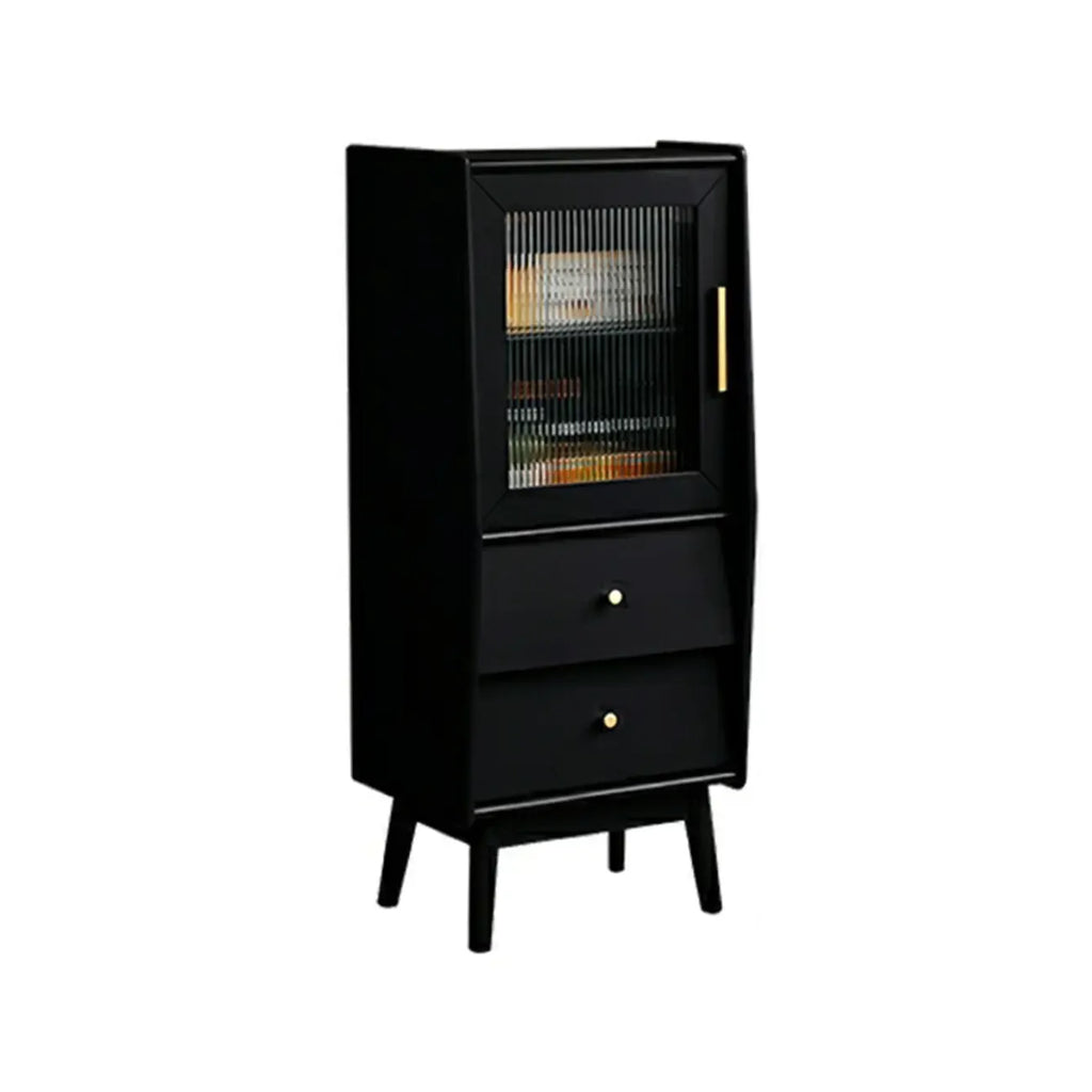 Armoire de rangement moderne en pin gris et verre pour salon